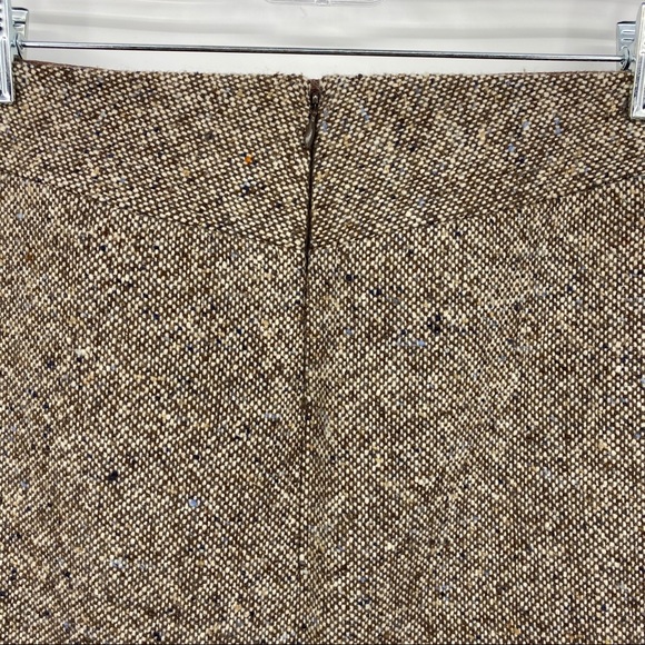 J.Crew Brown Taupe Wool Tweed Pencil Skirt 4 - Picture 4 of 8